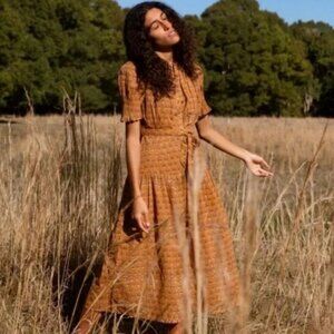 Daughters of India Orange Midi Dress